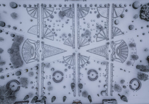 Snow covered Drummond Castle Gardens, Perthshire as Storm Christoph hits the UK. Photo credit Kaitelee Arrowsmith