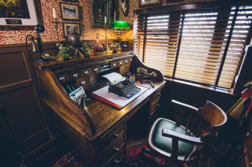 Talliston House typewriter at the desk