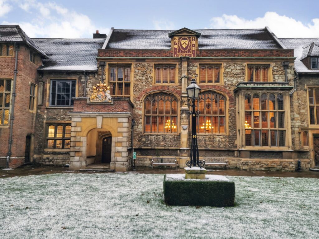 The Charterhouse dusted in snow during 2021