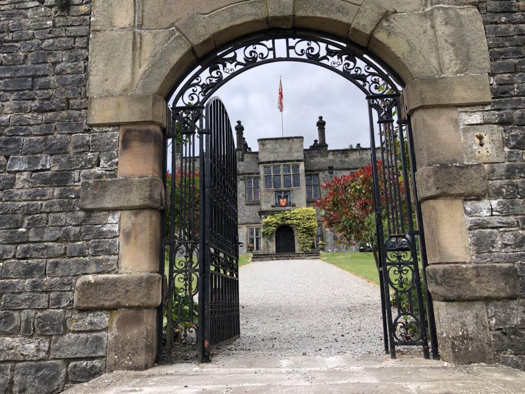 Tissington Hall through the gate