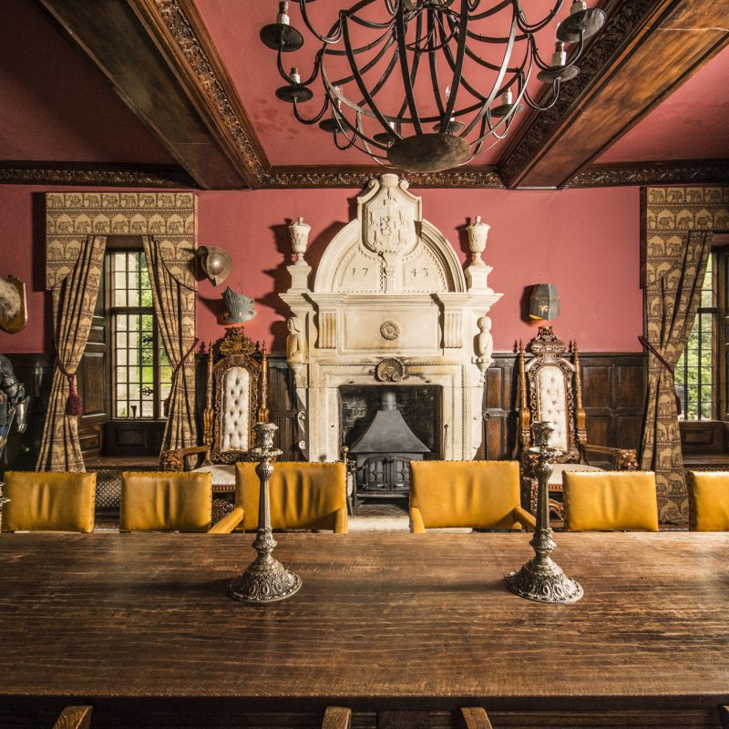 Trevor Hall Dining Room and fireplace