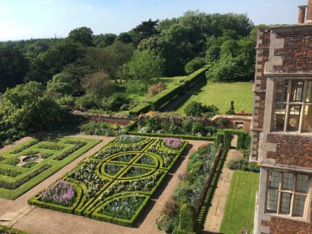 Doddington Hall gardens from above