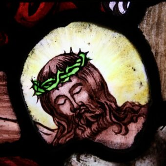 Burton Constable Hall stained glass Christ with thorns