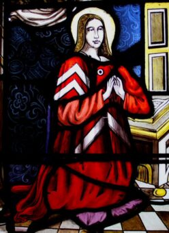 Burton Constable Hall stained glass praying
