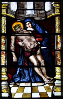 Burton Constable Hall stained glass the pieta