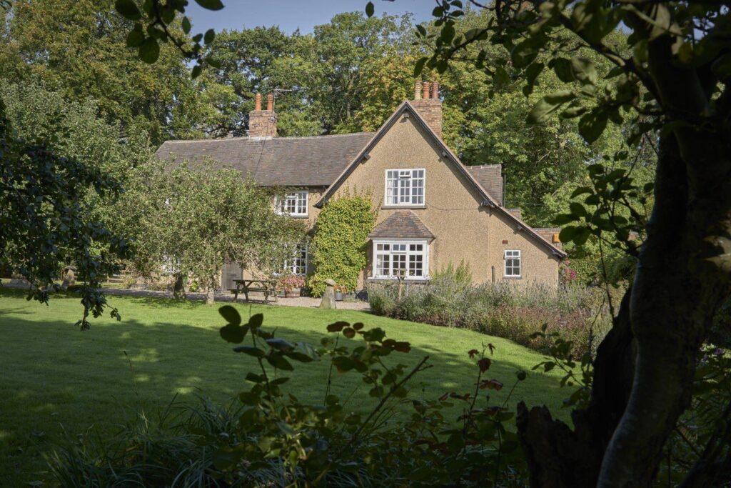 George Eliot's bedroom (upstairs right), South Farm at Arbury Hall