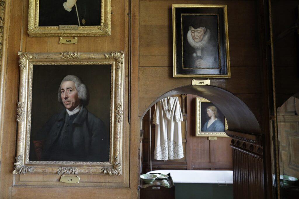 Paintings and doorway at Burghley House