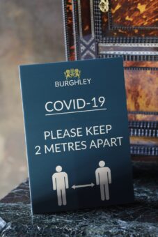 Covid sign at Bughley House in 2020