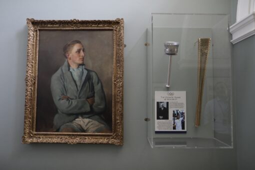 Portrait and artefact at Burghley House