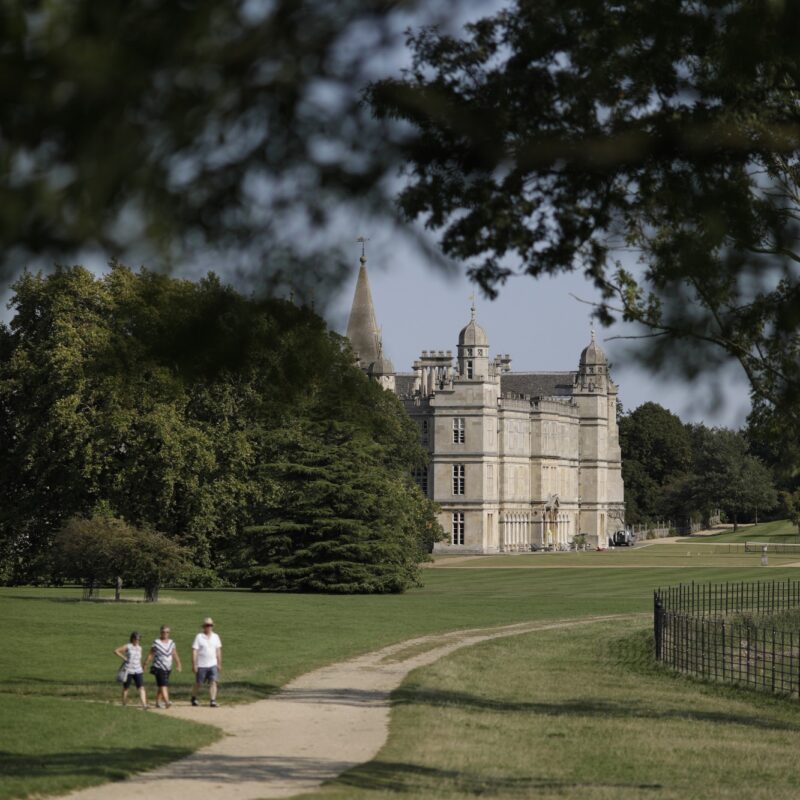 Burghley House from a distance