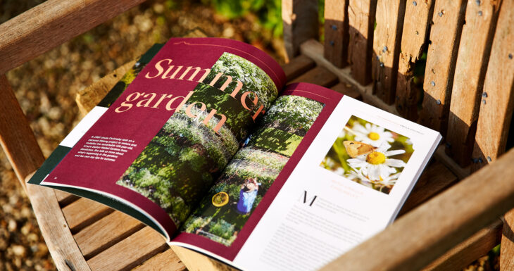 Historic House Magazine on chair in sun