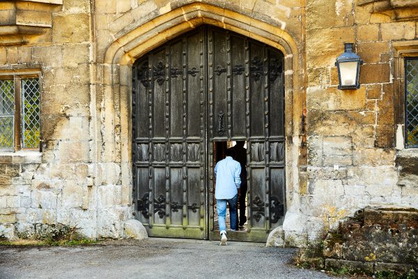 Walking through main gate Sudeley Castle