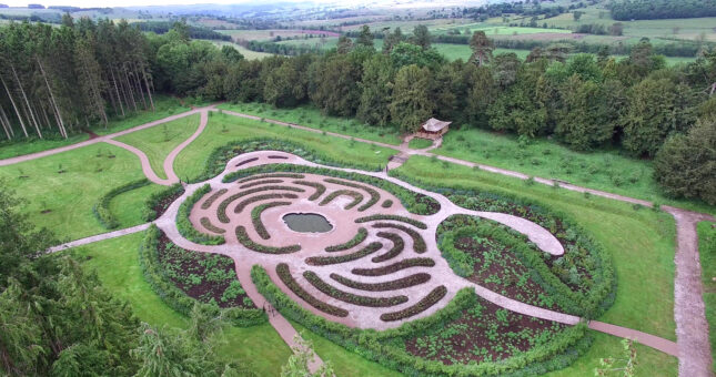 Lowther Castle Rose Garden from above 19386