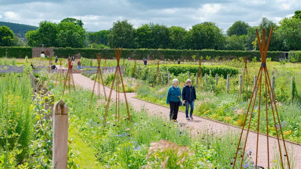 Gordon Castle Walled Garden visitors relaxing