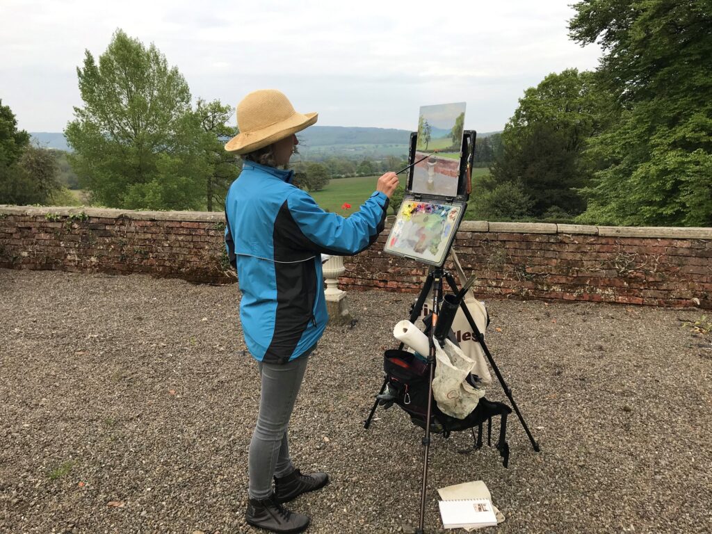 Acton Scott Hall outdoor painting