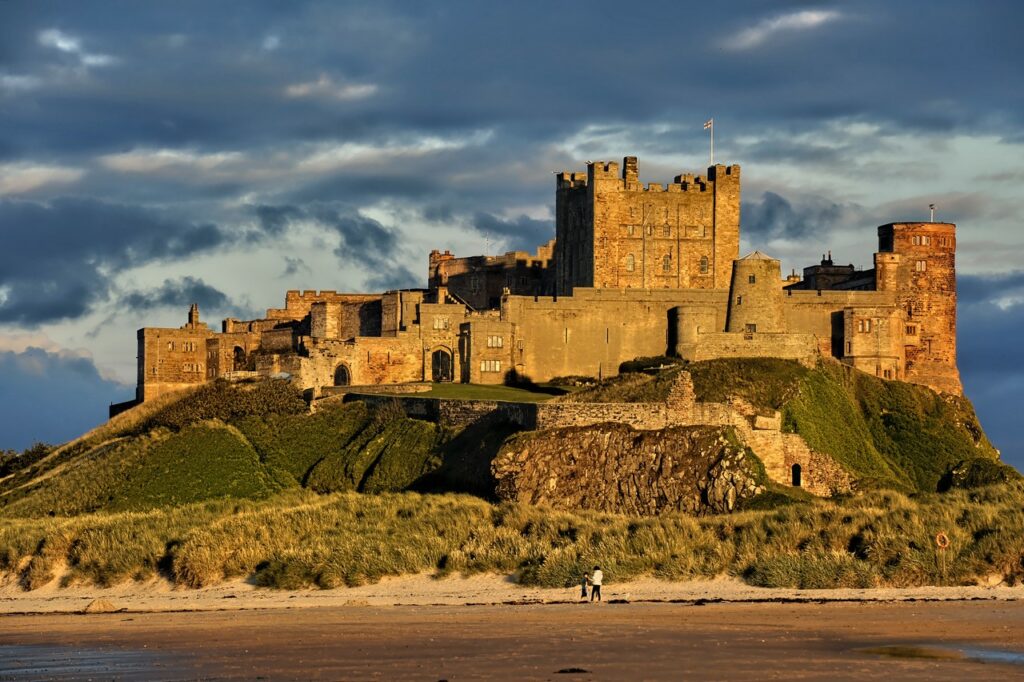 Bamburgh Castle Festival of Light sunset