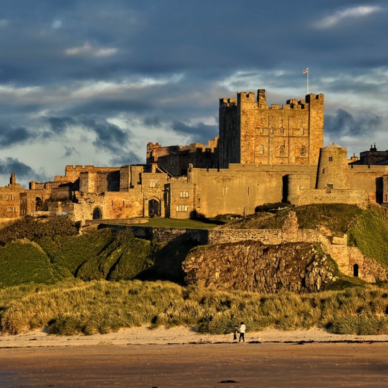 Bamburgh Castle Festival of Light sunset