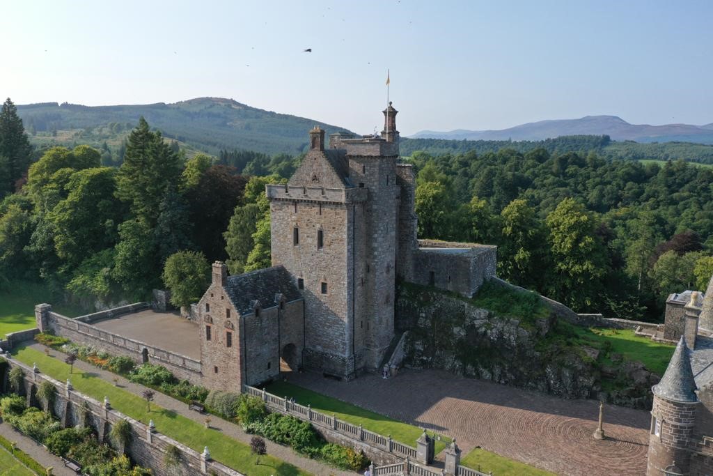 Drummond Castle overhead drone shots September 2021 5