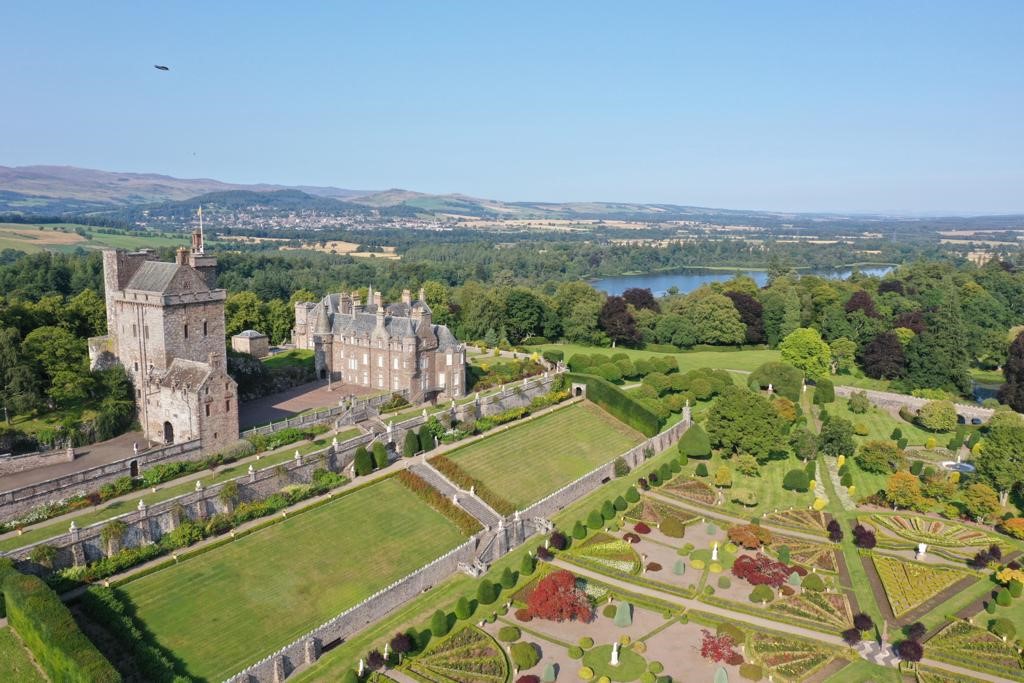 Drummond Castle overhead drone shots September 2021 6