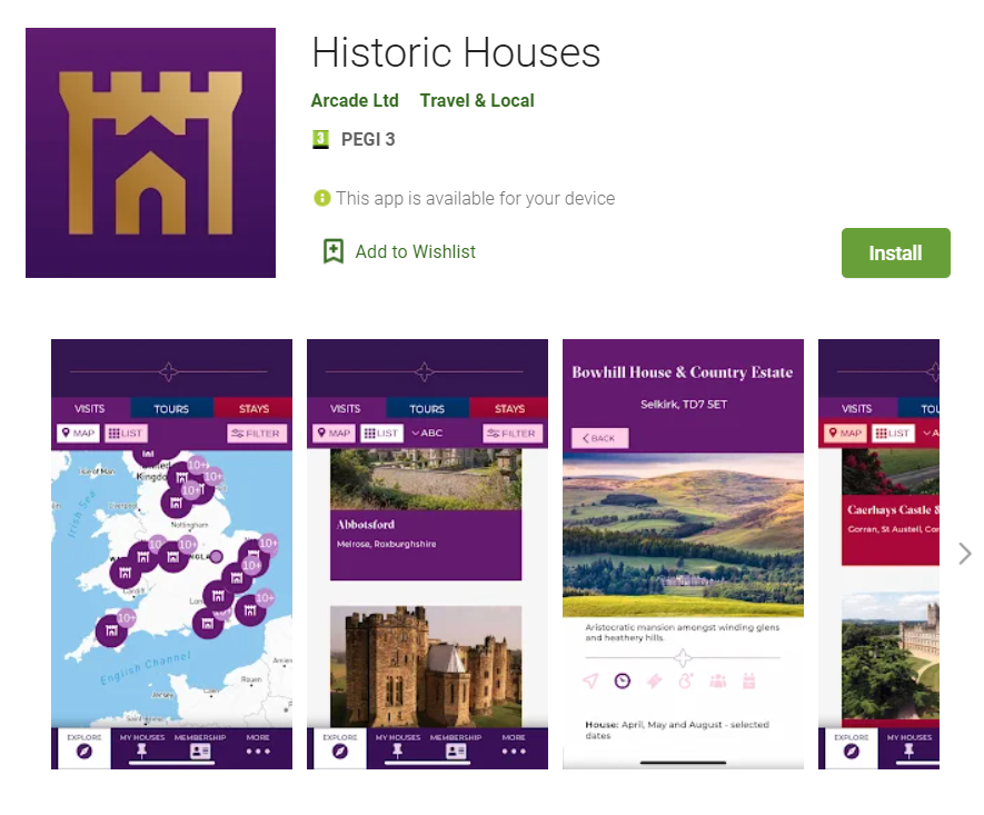 Historic Houses App Play Store
