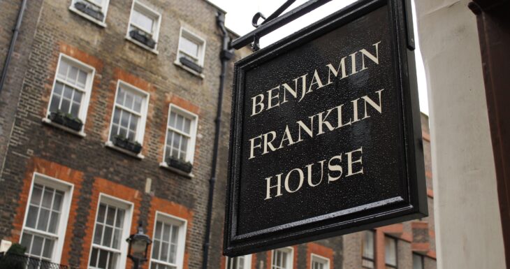 Hanging Sign at Benjamin Franklin House London