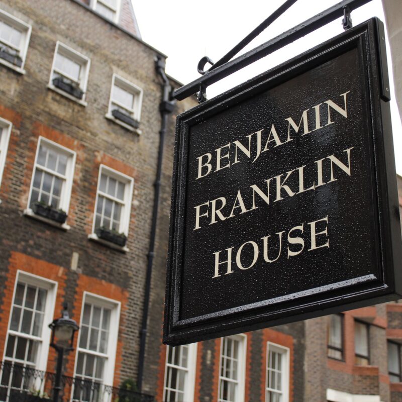 Hanging Sign at Benjamin Franklin House London