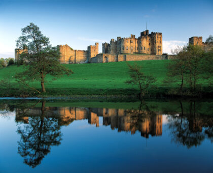 Alnwick Castle reflected in the river