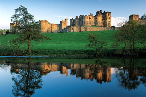 Alnwick Castle reflected in the river