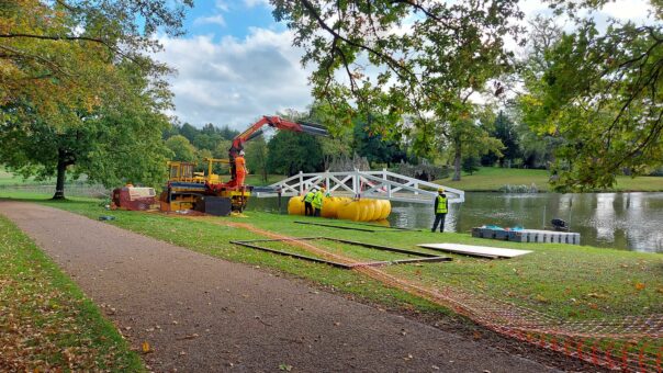 painshill park bridge under construction