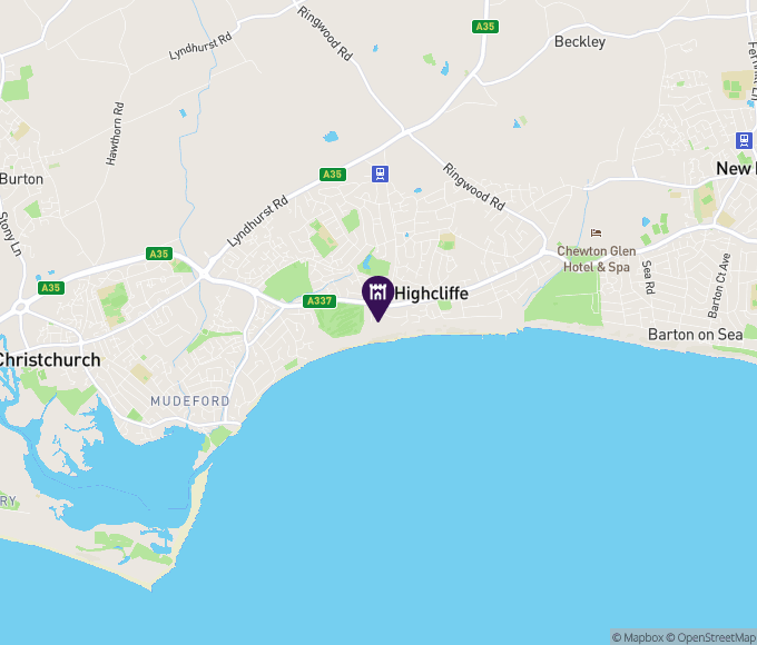 highcliffe castle on map